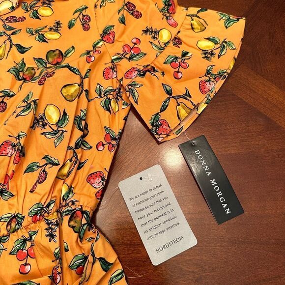 Donna Morgan Zenith multi fruit cotton dress size 8, NWT - Picture 9 of 12